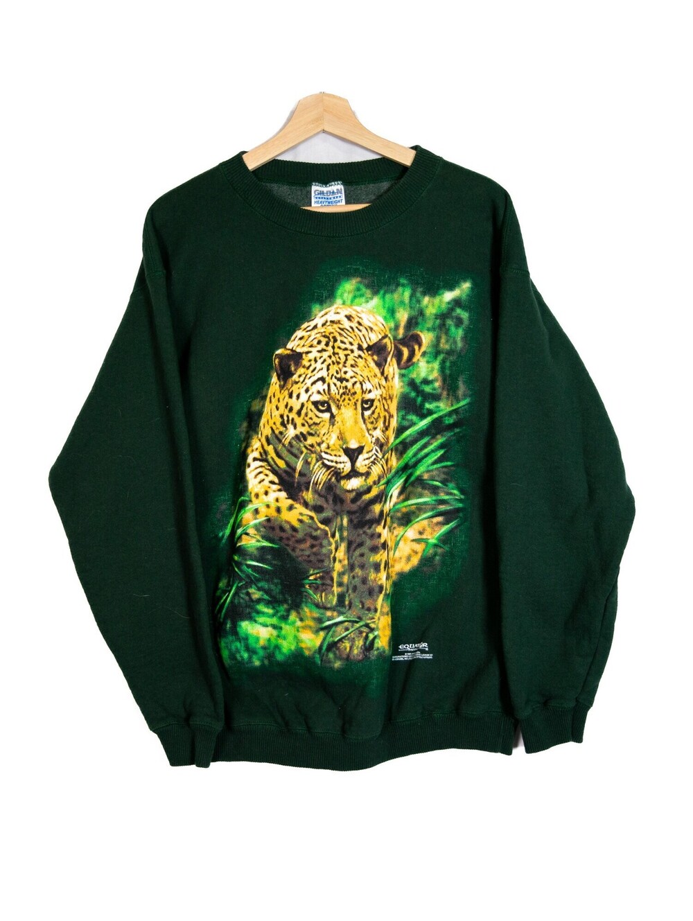 Vintage 90s Leopard Logo Print 1997 Equator Moon Rare - Men's L